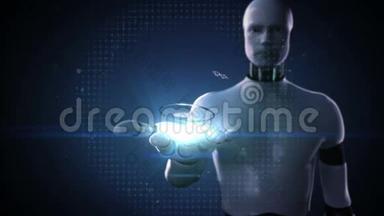 机器人半机器人开放手掌，科学实验室，DNA，实验，基因工程